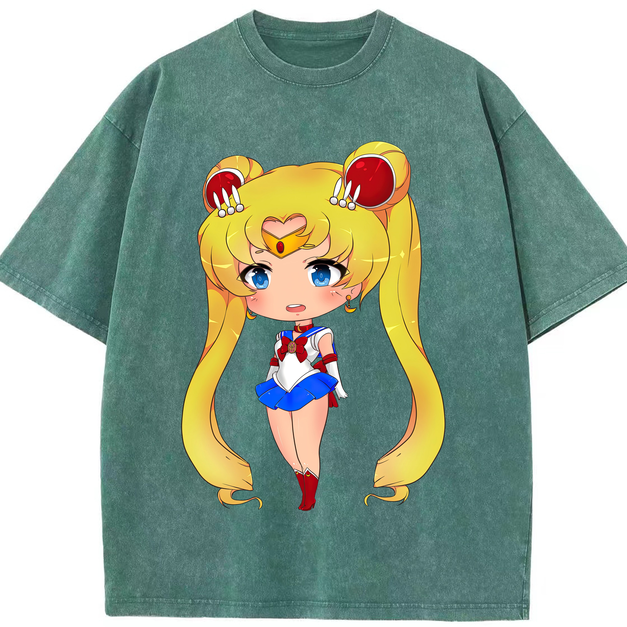 （画像用） 美少女戦士セーラームーン 月野 うさぎ つきの うさぎ Sailor Moon Tsukino Usagi 綿100% ヴィンテージ風 半袖Tシャツ（フロントプリント）
